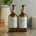 Bamboo Soap Dispenser Set