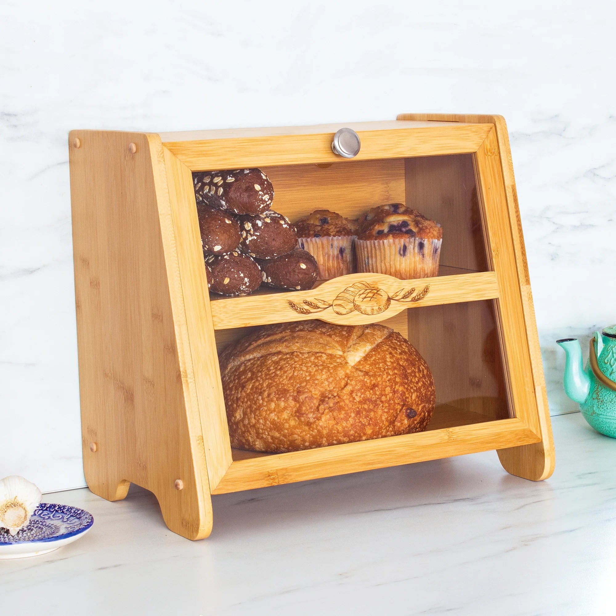 Natural Bamboo Bread Box