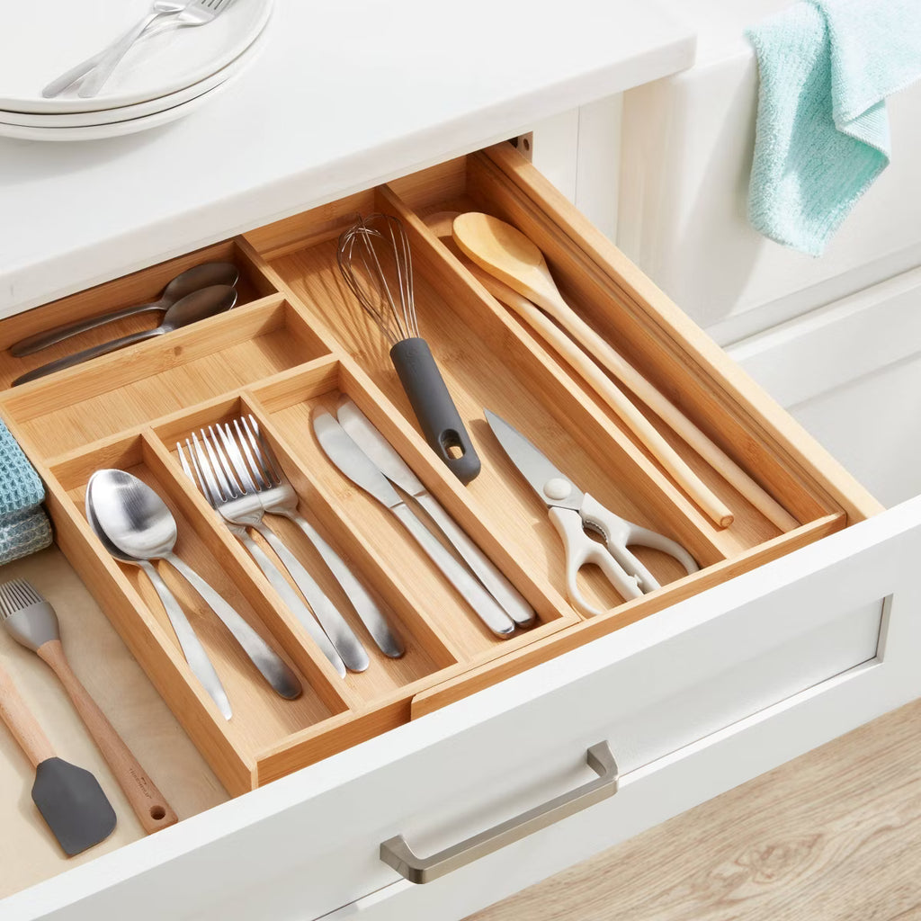 Bamboo Cutlery Organizer