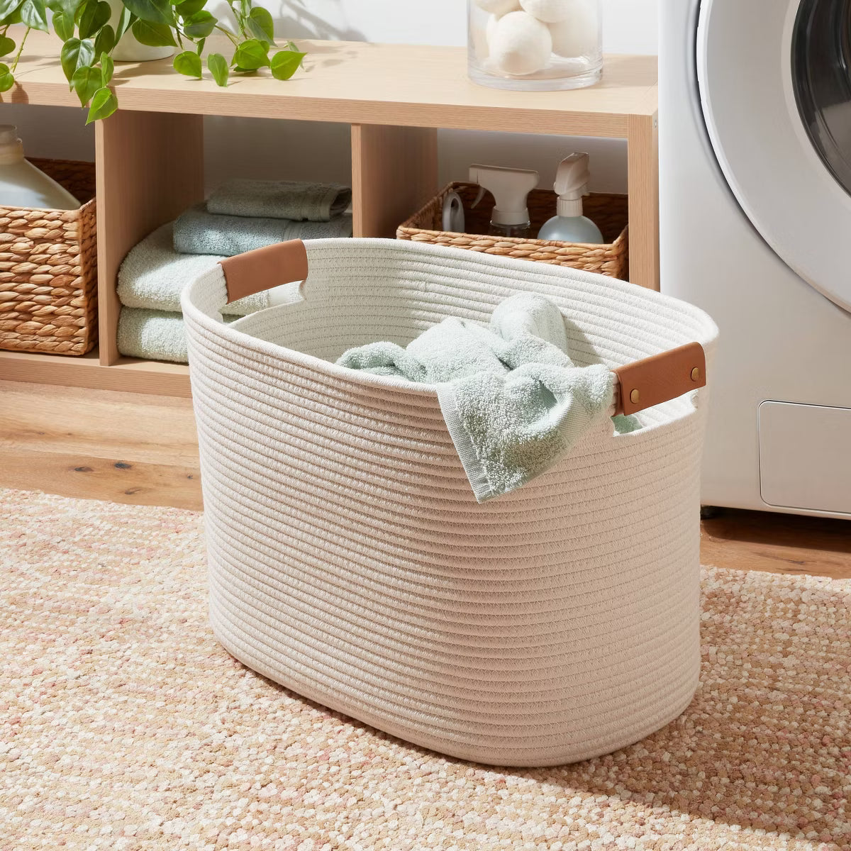 Woven Cotton Laundry Basket