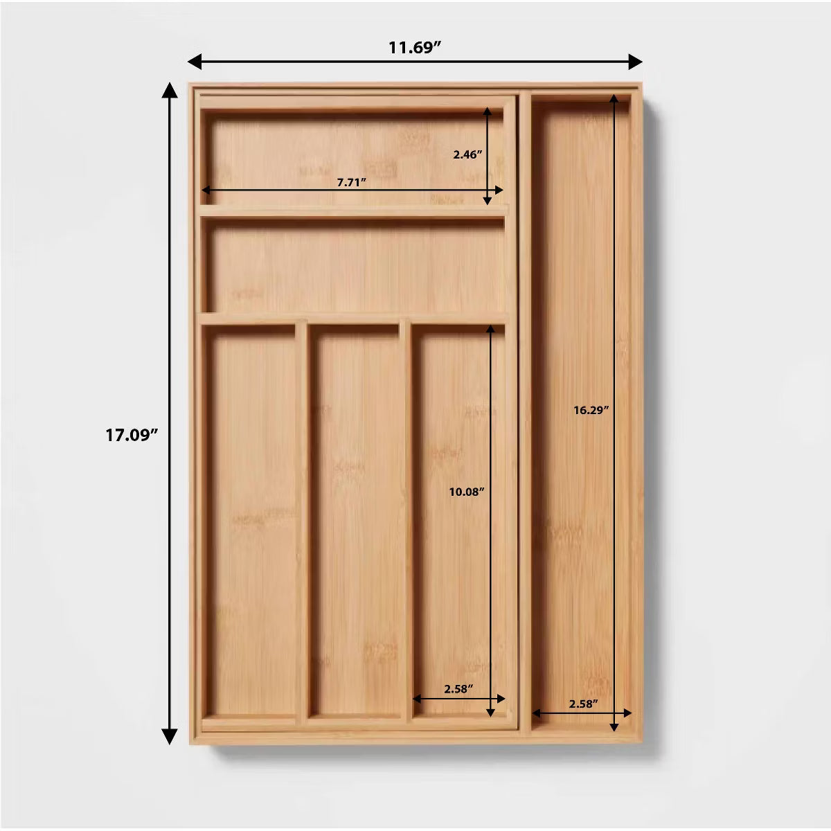 Bamboo Cutlery Organizer